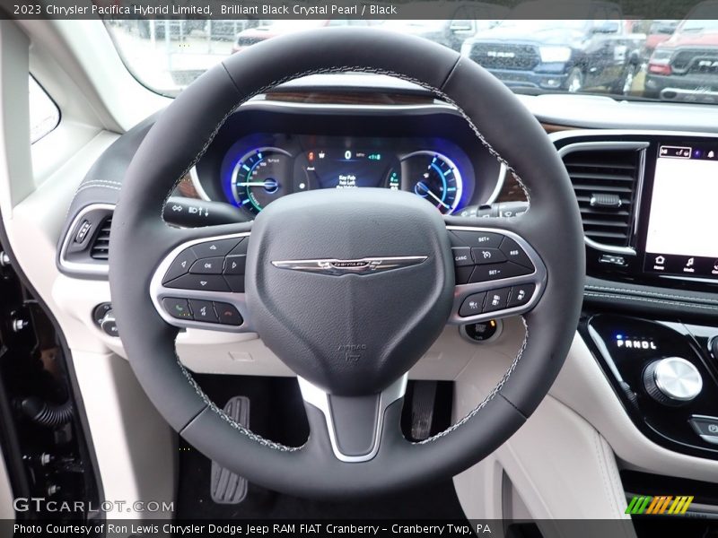 Brilliant Black Crystal Pearl / Black 2023 Chrysler Pacifica Hybrid Limited