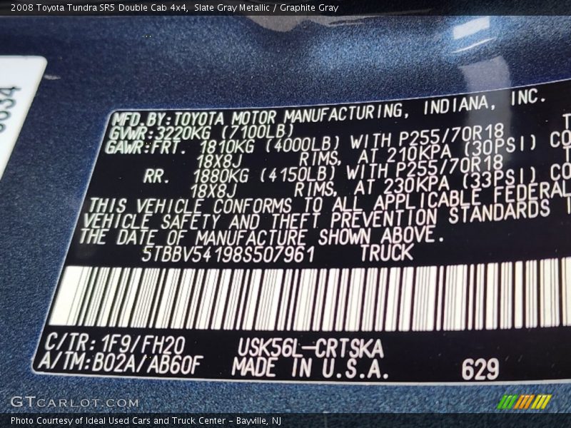 Slate Gray Metallic / Graphite Gray 2008 Toyota Tundra SR5 Double Cab 4x4