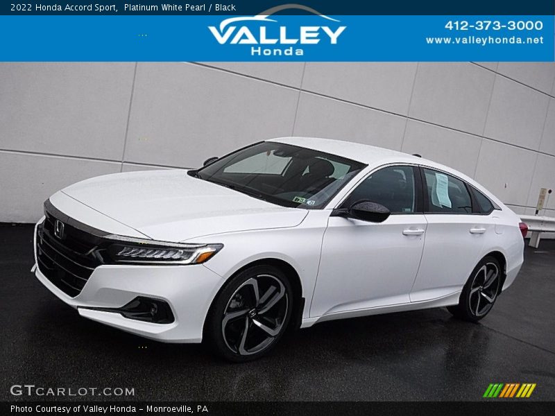 Platinum White Pearl / Black 2022 Honda Accord Sport
