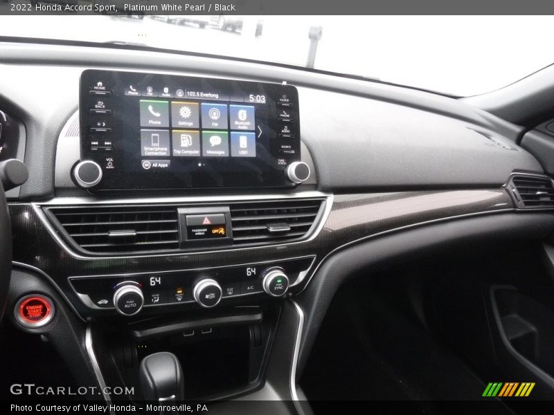 Platinum White Pearl / Black 2022 Honda Accord Sport