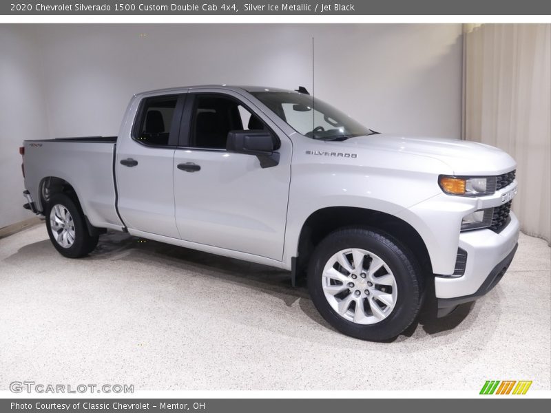 Silver Ice Metallic / Jet Black 2020 Chevrolet Silverado 1500 Custom Double Cab 4x4