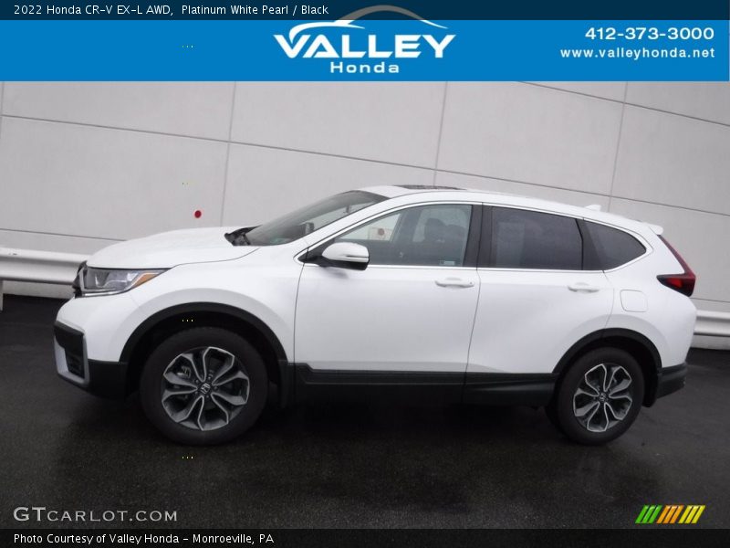 Platinum White Pearl / Black 2022 Honda CR-V EX-L AWD