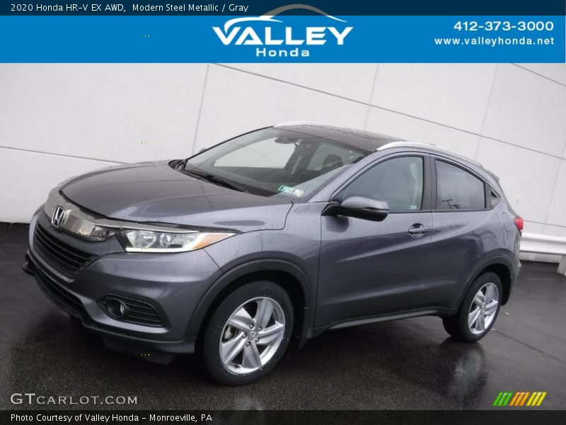 Modern Steel Metallic / Gray 2020 Honda HR-V EX AWD