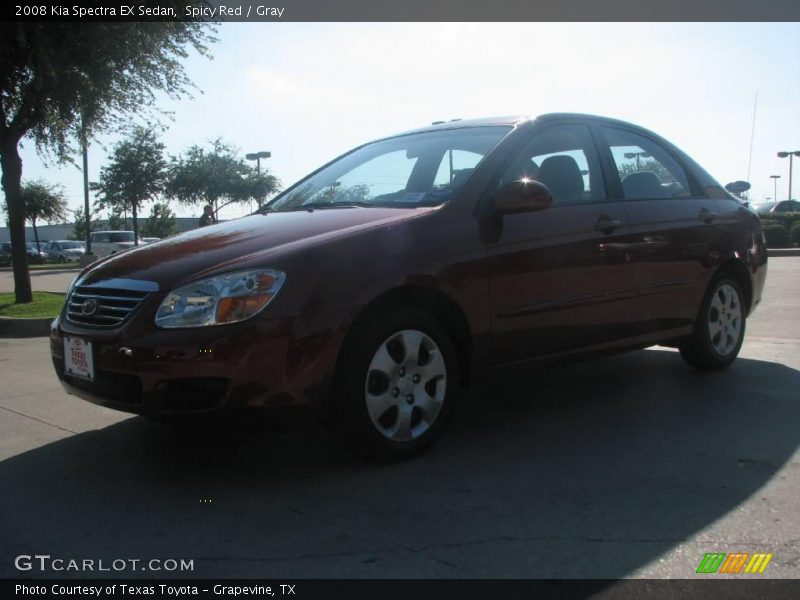 Spicy Red / Gray 2008 Kia Spectra EX Sedan