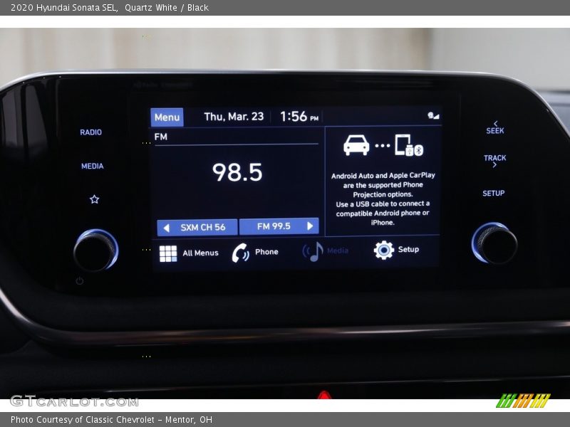 Quartz White / Black 2020 Hyundai Sonata SEL