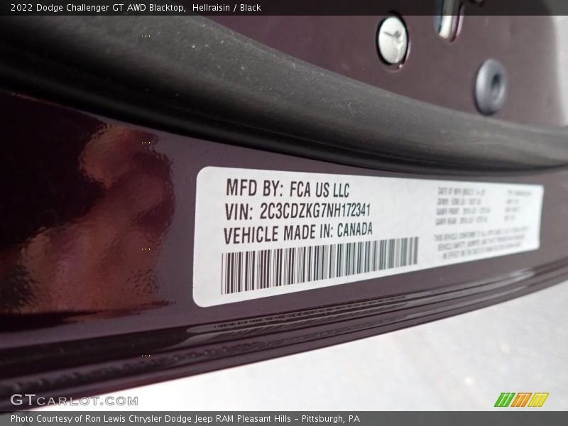 Hellraisin / Black 2022 Dodge Challenger GT AWD Blacktop