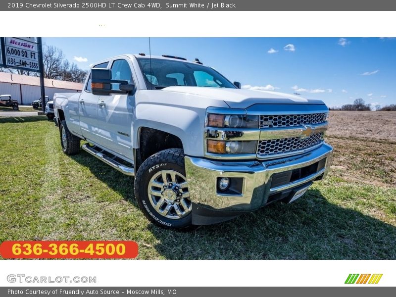 Summit White / Jet Black 2019 Chevrolet Silverado 2500HD LT Crew Cab 4WD