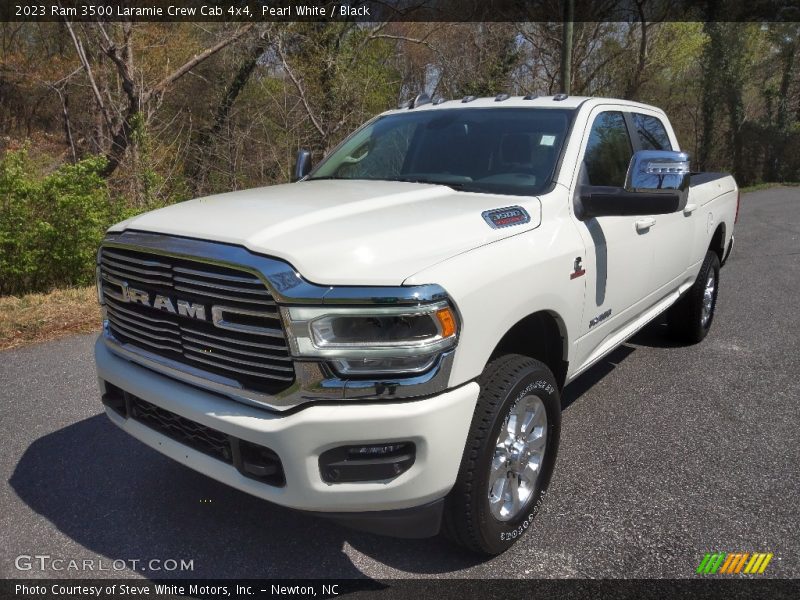 Pearl White / Black 2023 Ram 3500 Laramie Crew Cab 4x4