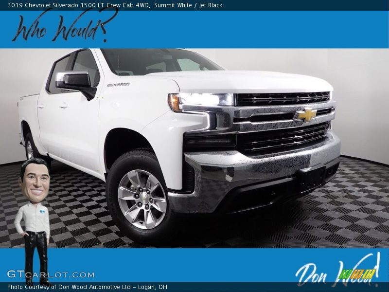 Summit White / Jet Black 2019 Chevrolet Silverado 1500 LT Crew Cab 4WD