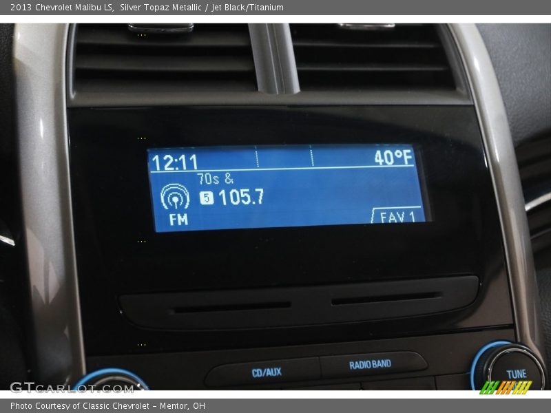 Silver Topaz Metallic / Jet Black/Titanium 2013 Chevrolet Malibu LS