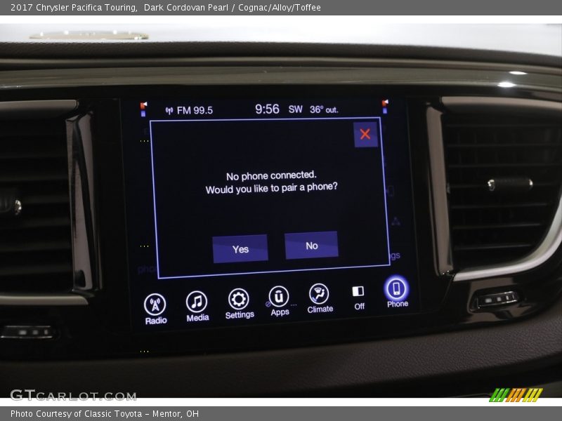 Dark Cordovan Pearl / Cognac/Alloy/Toffee 2017 Chrysler Pacifica Touring