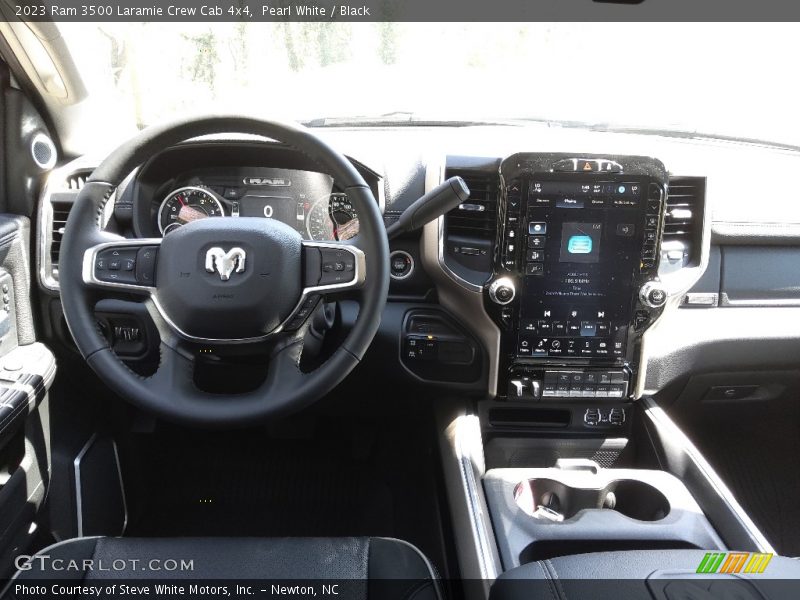 Pearl White / Black 2023 Ram 3500 Laramie Crew Cab 4x4