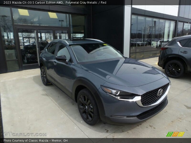 Polymetal Gray Metallic / Red 2023 Mazda CX-30 S Carbon Edition AWD