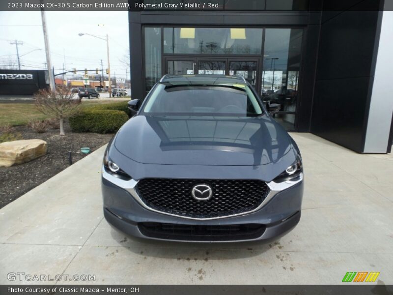 Polymetal Gray Metallic / Red 2023 Mazda CX-30 S Carbon Edition AWD