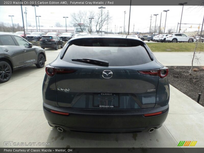 Polymetal Gray Metallic / Red 2023 Mazda CX-30 S Carbon Edition AWD