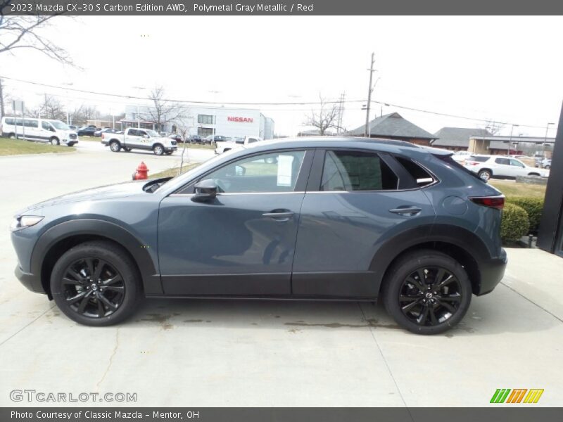 Polymetal Gray Metallic / Red 2023 Mazda CX-30 S Carbon Edition AWD