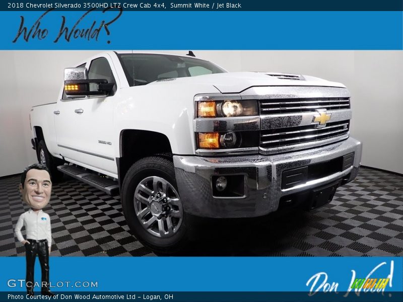 Summit White / Jet Black 2018 Chevrolet Silverado 3500HD LTZ Crew Cab 4x4