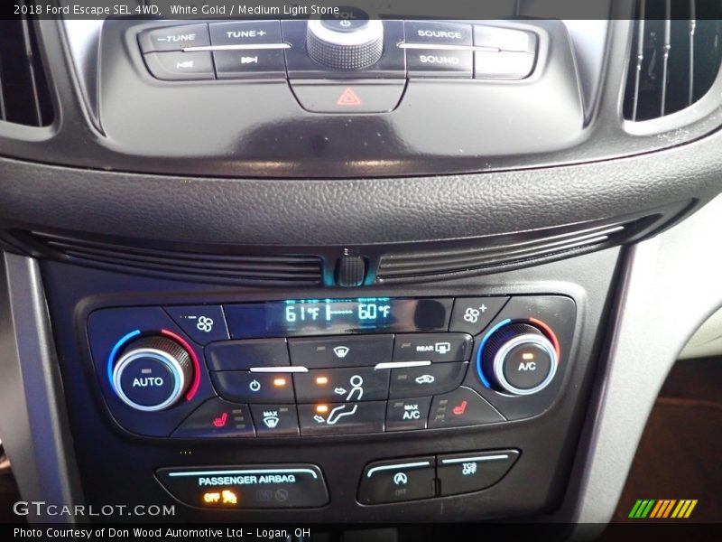White Gold / Medium Light Stone 2018 Ford Escape SEL 4WD