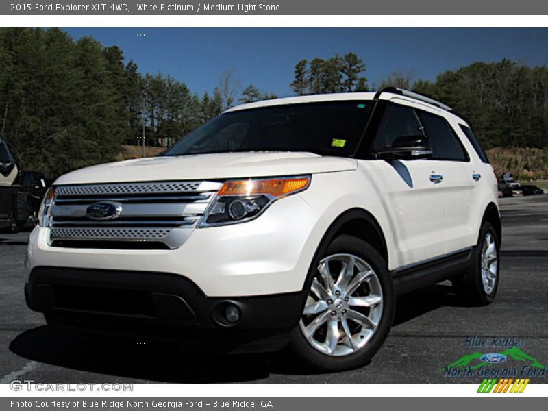White Platinum / Medium Light Stone 2015 Ford Explorer XLT 4WD