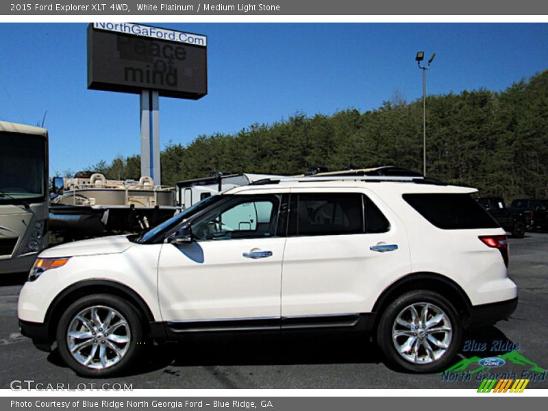 White Platinum / Medium Light Stone 2015 Ford Explorer XLT 4WD