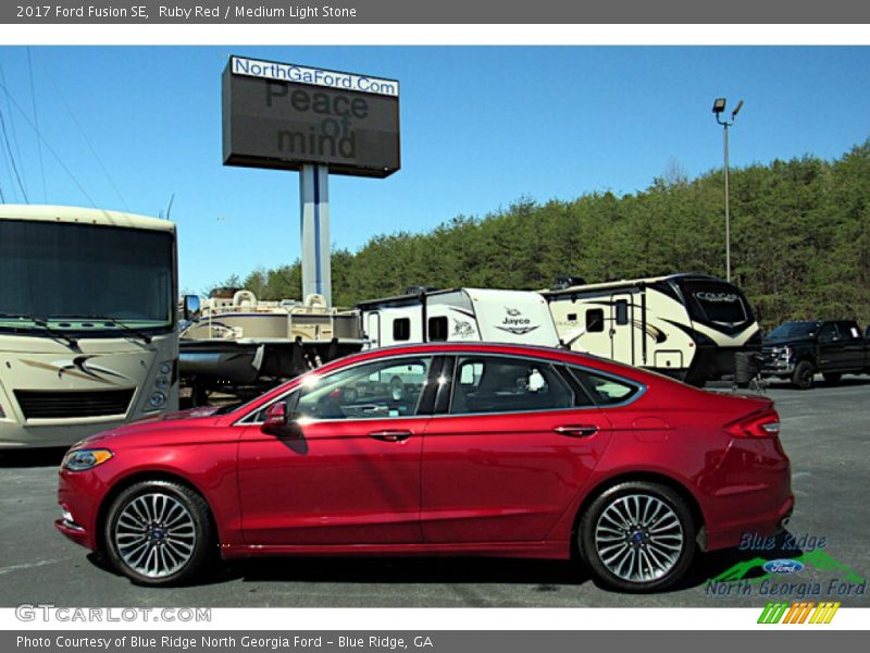 Ruby Red / Medium Light Stone 2017 Ford Fusion SE