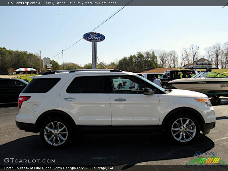 White Platinum / Medium Light Stone 2015 Ford Explorer XLT 4WD