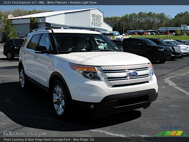 White Platinum / Medium Light Stone 2015 Ford Explorer XLT 4WD