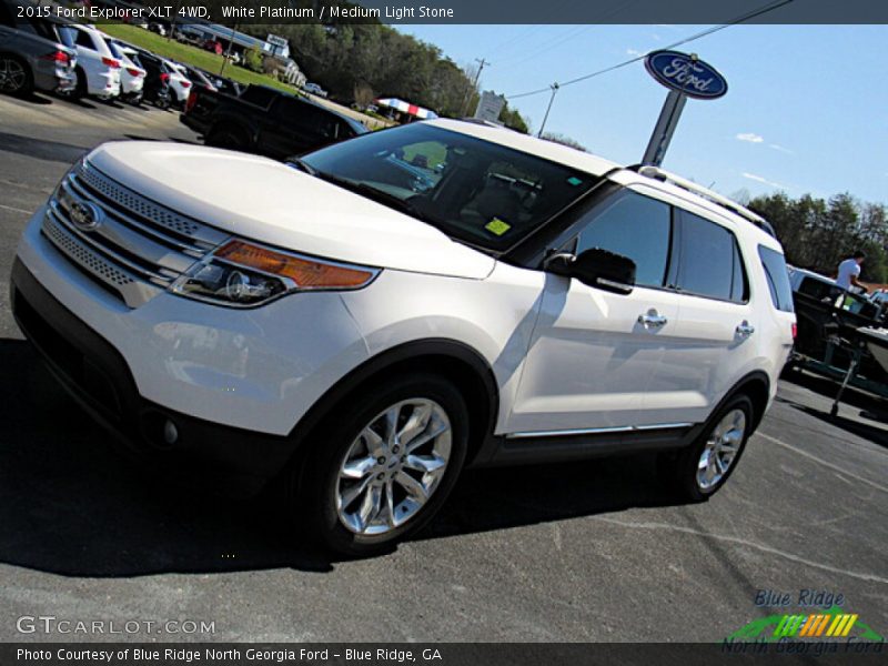 White Platinum / Medium Light Stone 2015 Ford Explorer XLT 4WD