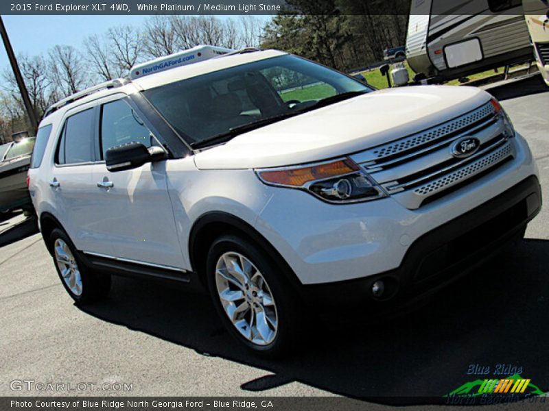 White Platinum / Medium Light Stone 2015 Ford Explorer XLT 4WD