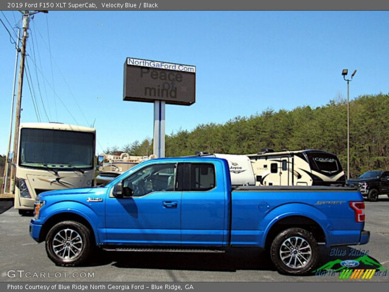 Velocity Blue / Black 2019 Ford F150 XLT SuperCab