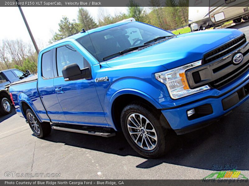 Velocity Blue / Black 2019 Ford F150 XLT SuperCab