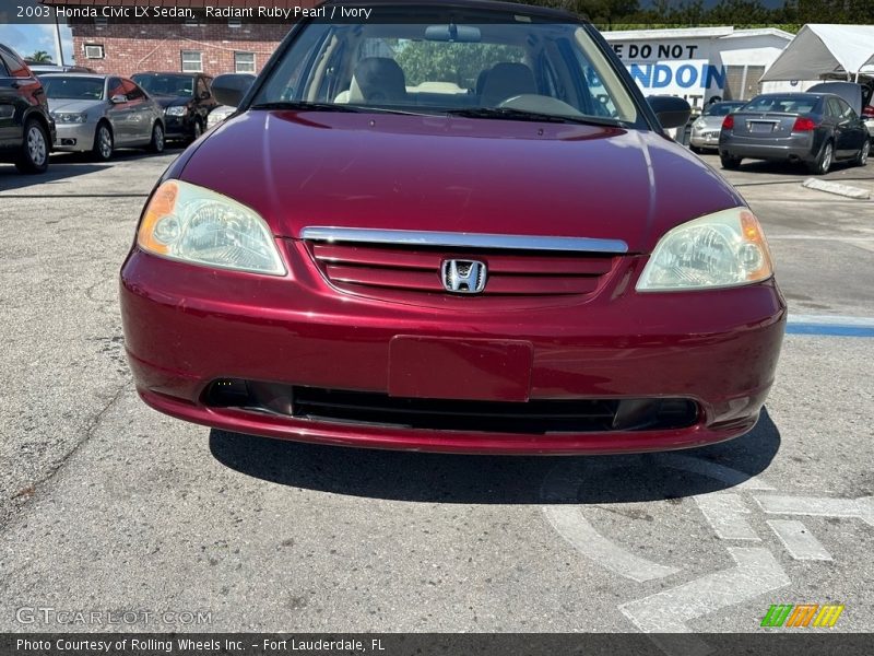 Radiant Ruby Pearl / Ivory 2003 Honda Civic LX Sedan