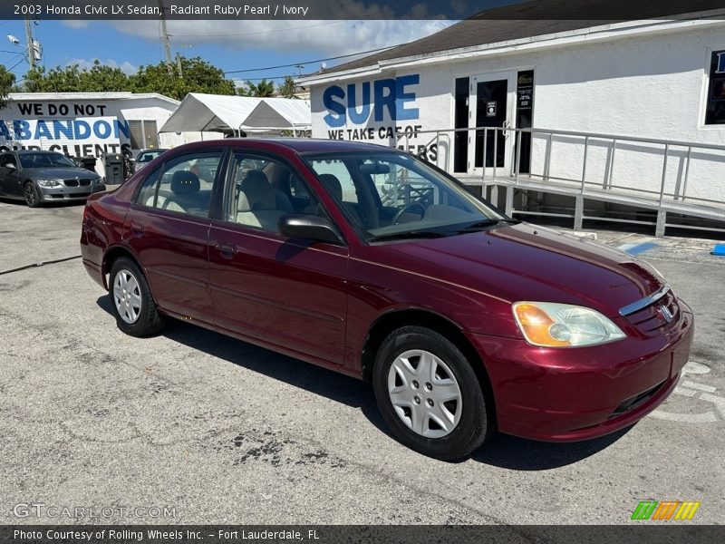 Radiant Ruby Pearl / Ivory 2003 Honda Civic LX Sedan