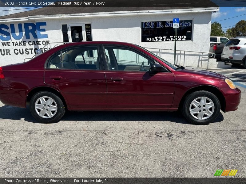 Radiant Ruby Pearl / Ivory 2003 Honda Civic LX Sedan