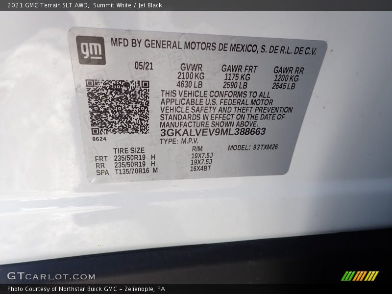 Summit White / Jet Black 2021 GMC Terrain SLT AWD