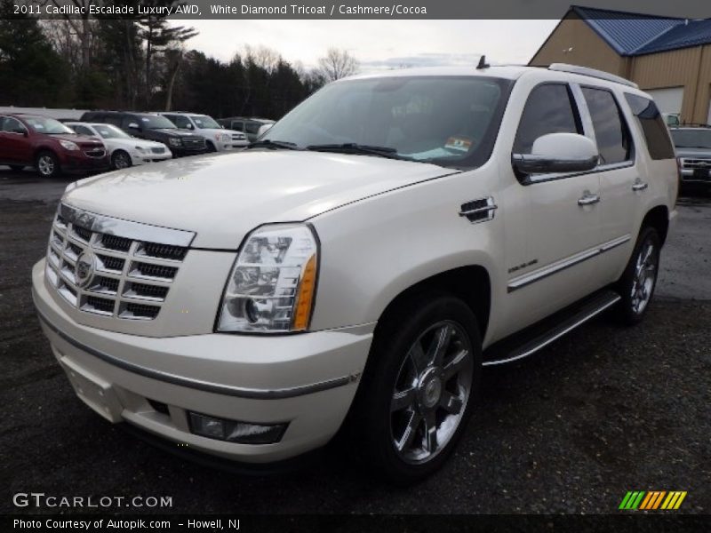 White Diamond Tricoat / Cashmere/Cocoa 2011 Cadillac Escalade Luxury AWD