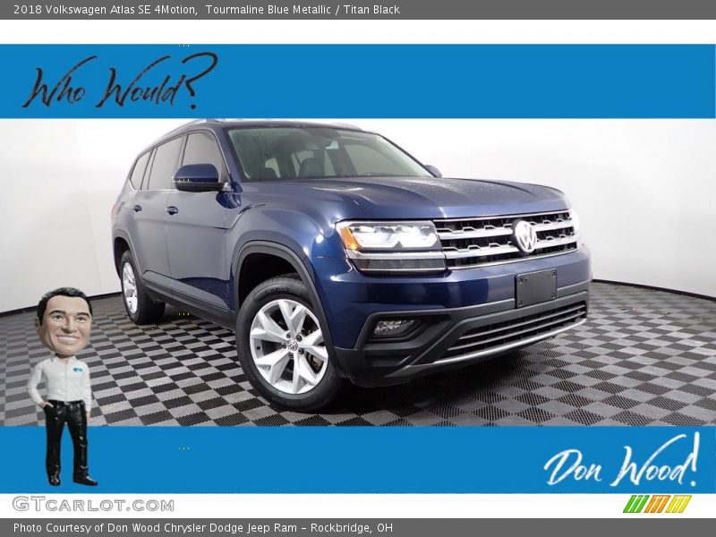 Tourmaline Blue Metallic / Titan Black 2018 Volkswagen Atlas SE 4Motion
