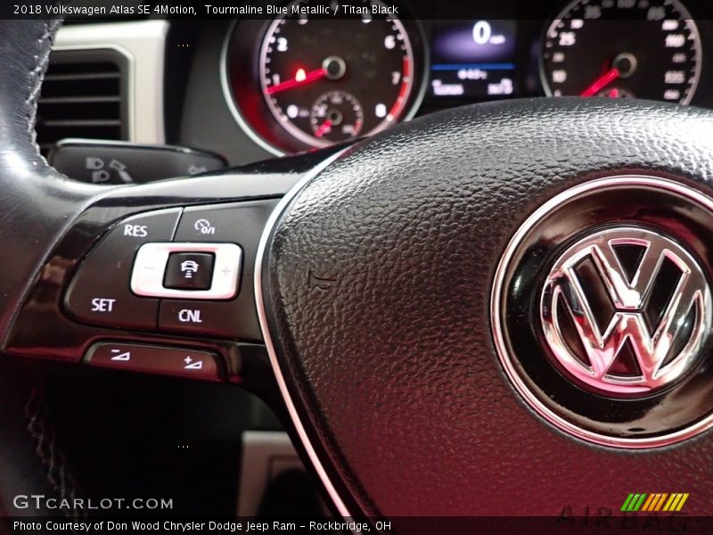 Tourmaline Blue Metallic / Titan Black 2018 Volkswagen Atlas SE 4Motion