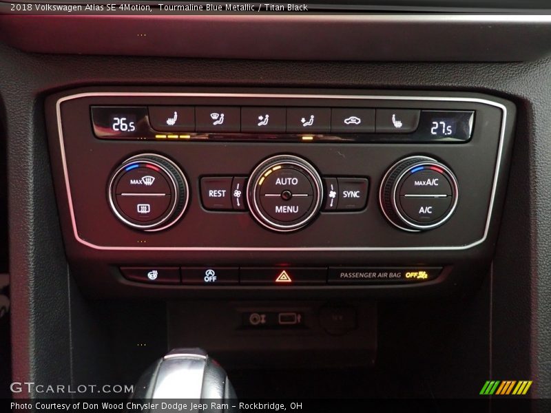 Tourmaline Blue Metallic / Titan Black 2018 Volkswagen Atlas SE 4Motion