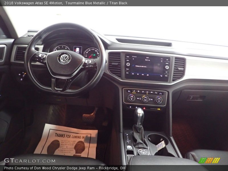 Tourmaline Blue Metallic / Titan Black 2018 Volkswagen Atlas SE 4Motion