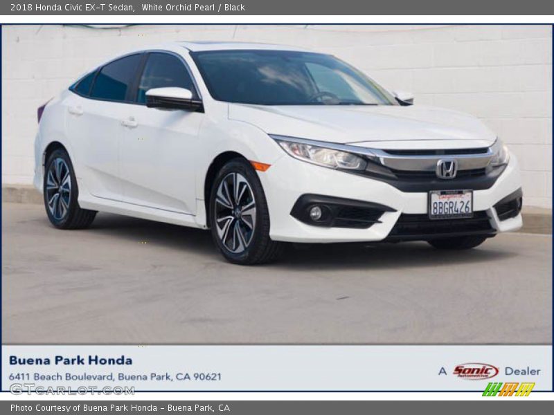 White Orchid Pearl / Black 2018 Honda Civic EX-T Sedan