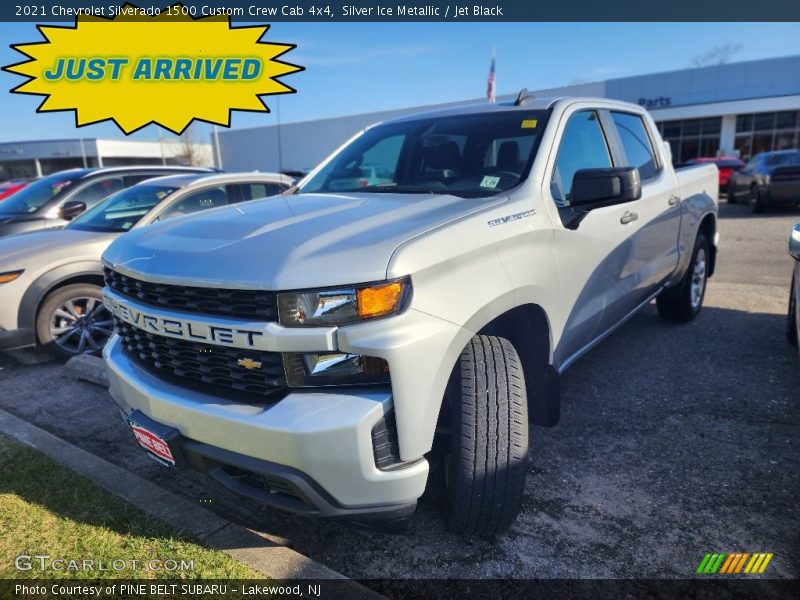 Silver Ice Metallic / Jet Black 2021 Chevrolet Silverado 1500 Custom Crew Cab 4x4