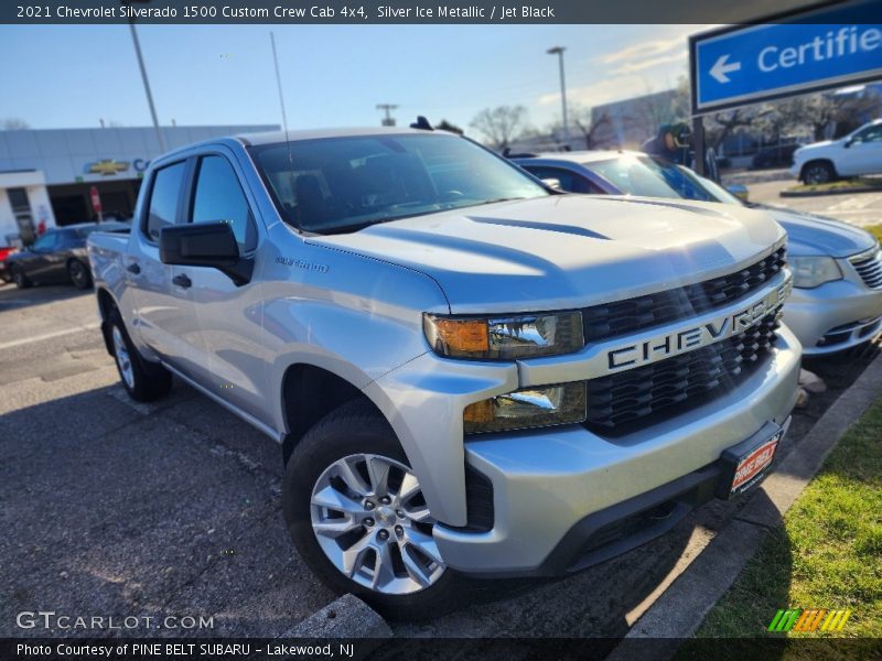 Silver Ice Metallic / Jet Black 2021 Chevrolet Silverado 1500 Custom Crew Cab 4x4