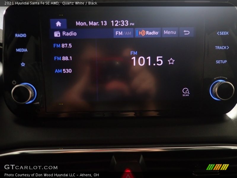 Quartz White / Black 2021 Hyundai Santa Fe SE AWD