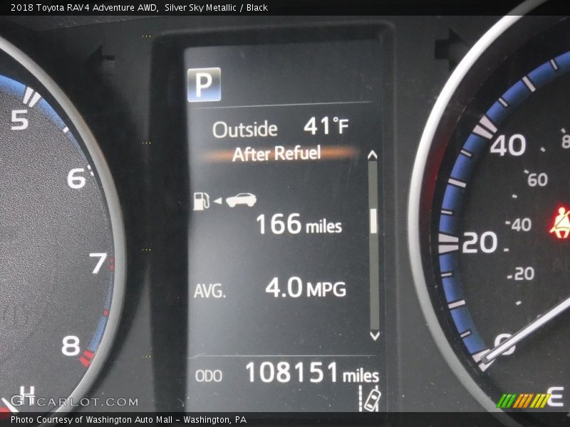 Silver Sky Metallic / Black 2018 Toyota RAV4 Adventure AWD
