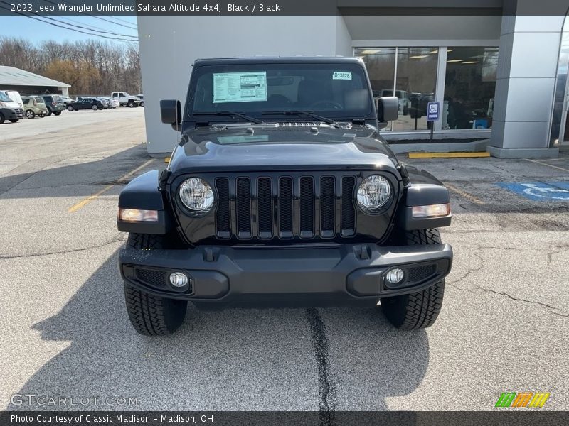 Black / Black 2023 Jeep Wrangler Unlimited Sahara Altitude 4x4