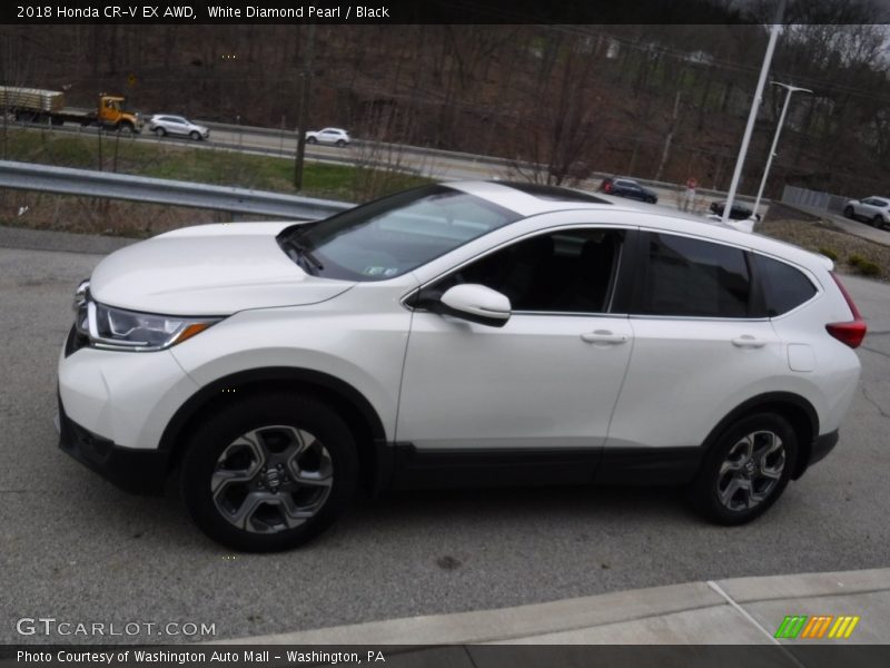 White Diamond Pearl / Black 2018 Honda CR-V EX AWD