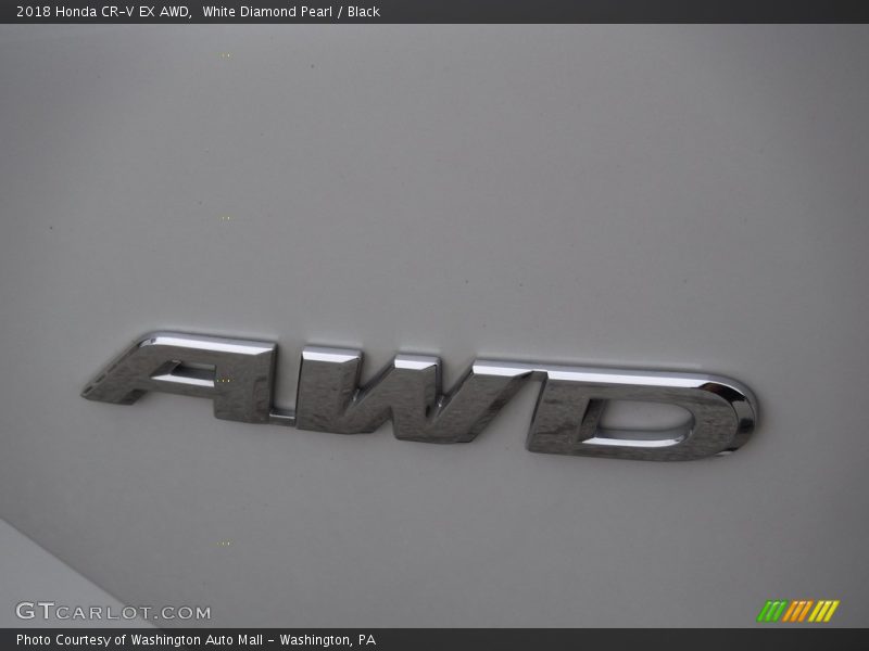 White Diamond Pearl / Black 2018 Honda CR-V EX AWD