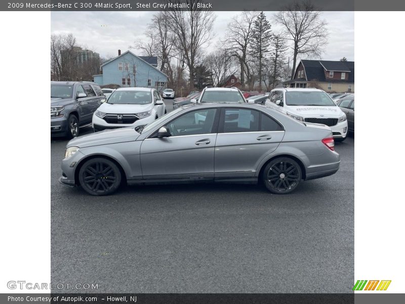 Steel Grey Metallic / Black 2009 Mercedes-Benz C 300 4Matic Sport