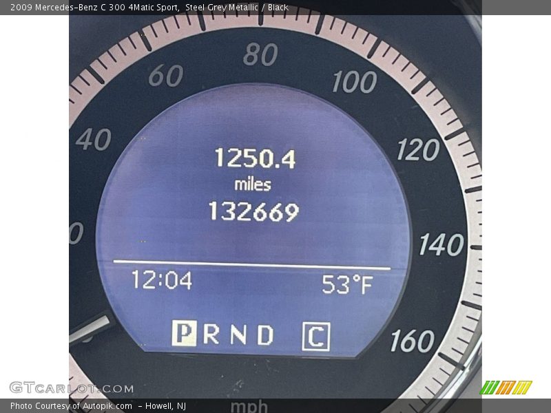 Steel Grey Metallic / Black 2009 Mercedes-Benz C 300 4Matic Sport